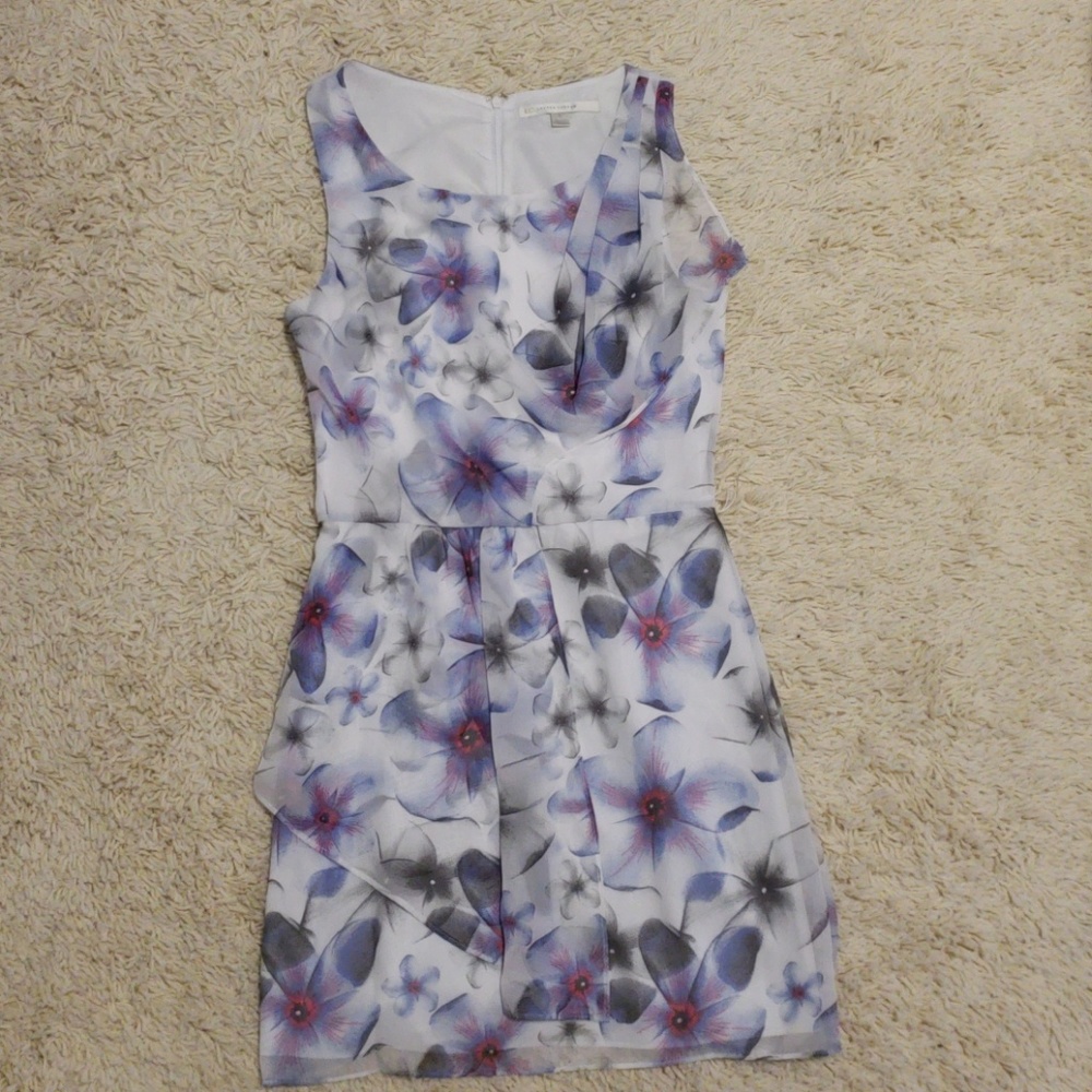 NWOT Ruffled Floral Chiffon Sleeveless Day Dress
